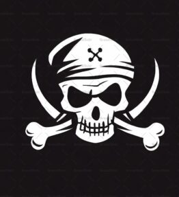 Piratenschädel und gekreuzte Knochen